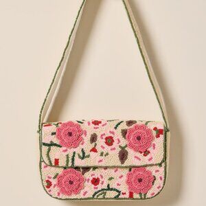 NWT Francesca's Greta Floral Beaded Shoulder Bag Factory Wrapped GORGEOUS